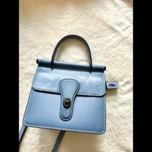 Coach Blue/Multicolor Willis Top Handle 18 Smooth Leather Satchel